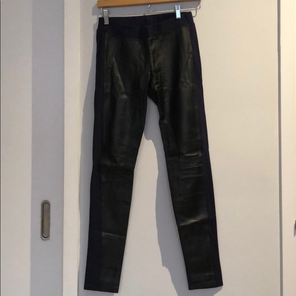Sandro Paris motor cross leather skinny pants
